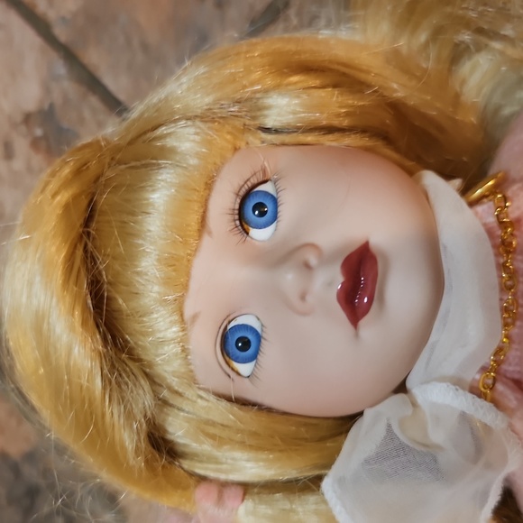 Brass Key Porcelain Doll - Picture 2 of 7